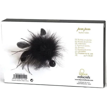 Četka nalivpera Bijouk Indiscrets Pom Pom-Feather tickler, Crna