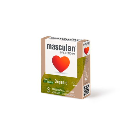 Kondomi Masculan Organic ekološki prihvatljivi, klasični, 3 kom.