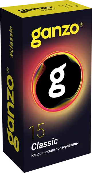 Ganzo Classic kondomi, klasični, latex, 18 cm, 15 kom