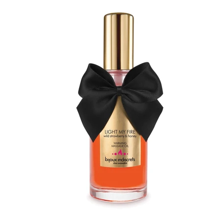Bijouk Indiscrets Light Mi Fire masažno ulje za zagrevanje, jagode i med, 100 ml