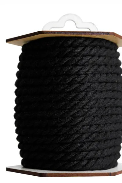 Pamučno crno uže za šibari na smeđoj zavojnici, 10 m.