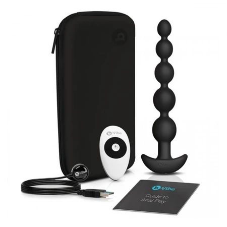 Analne premium perle sa 3 motora B-Vibe Cinco Anal Beads Black