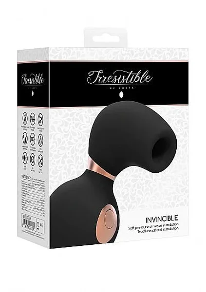 Irresistible Invincible vakuumski talasni stimulator, crn