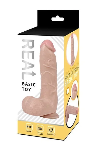 Real realistični dildo sa skrotumom na usisnoj čaši, PVC, 17k4, 5 cm.