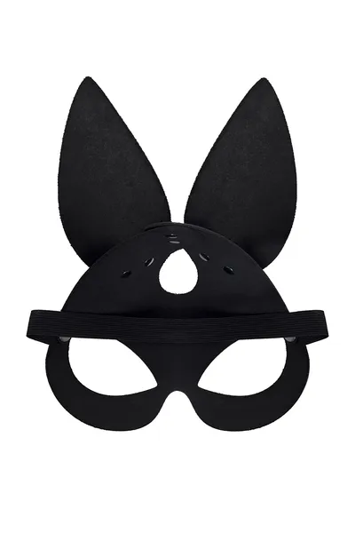 Pecado BDSM Maska, sa zečjim ušima, prirodna koža, crna