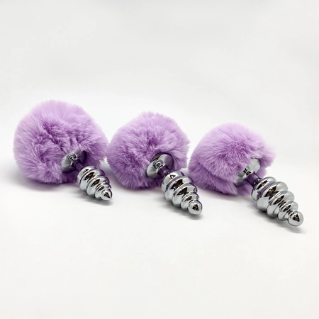 Analni čep Metal Anal Fluffly Twist Plug S Purple 70390AL