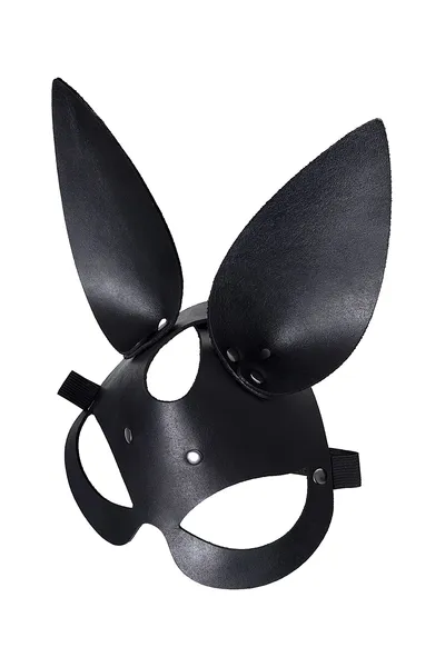 Pecado BDSM Maska, sa zečjim ušima, prirodna koža, crna