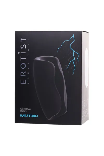 Erotist Hailstorm Masturbator sa električnom stimulacijom i vibracijom, silikon, Crna, 14,7 cm