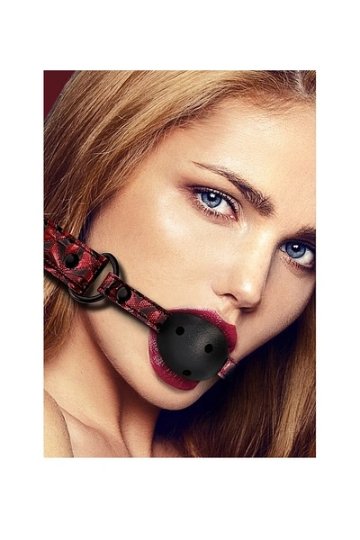 Breathable Lukuri Ball gag lopta, crna sa crvenom