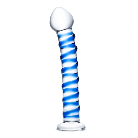 Blue Spiral stakleni dildo