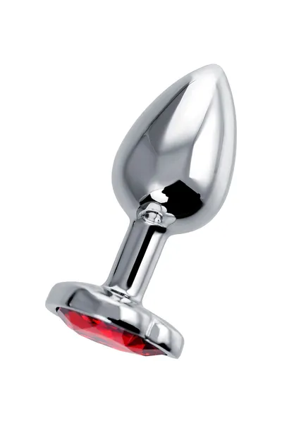 Analna čaura-Drkanje, metal, srebro, sa crvenim kristalom, 7 cm, Ø 2,7 cm, 50 g