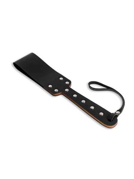 Paddle Crna meka od prave kože, drveta i HDF premaza venge boje