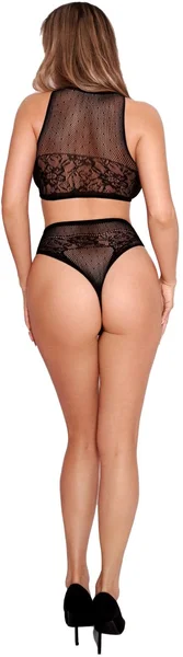 Visoki set prsluka i gaćica (Crna)