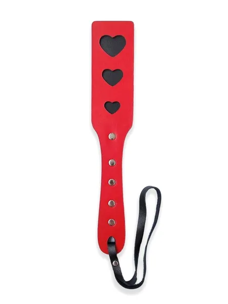 Paddle crno-crveni dvostrani mekani od prave kože i drveta