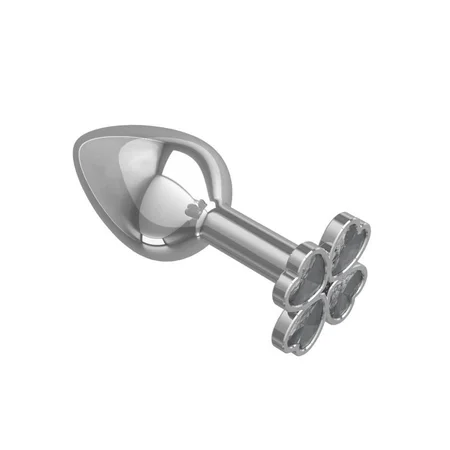 Analna čaura mala Srebrna detelina sa prozirnim kristalom