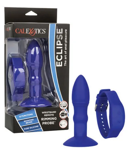 Punjivi Analni čep na usisnoj čaši sa funkcijom vibracije i rotacije perli