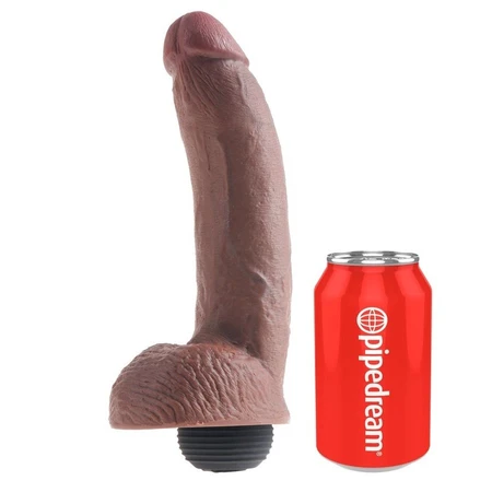 Dildo King Cock Skuirting realista, sa funkcijom ejakulacije, braon, 23 cm