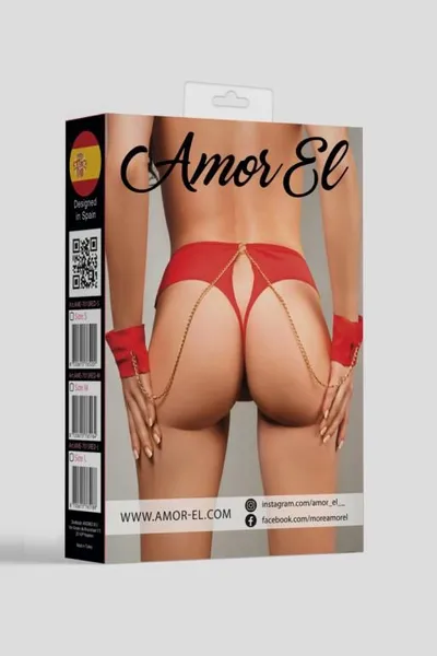 Bešavne tango gaćice sa lancem i lisicama