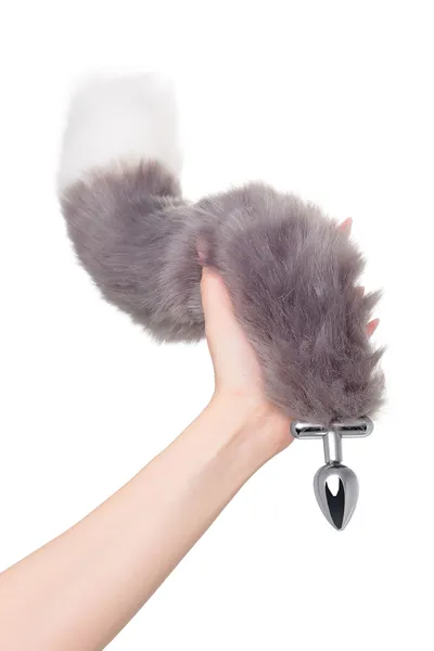 Analna čaura sa repom i ušima Metal bi Toifa, metal, Srebrna, 44,4 cm