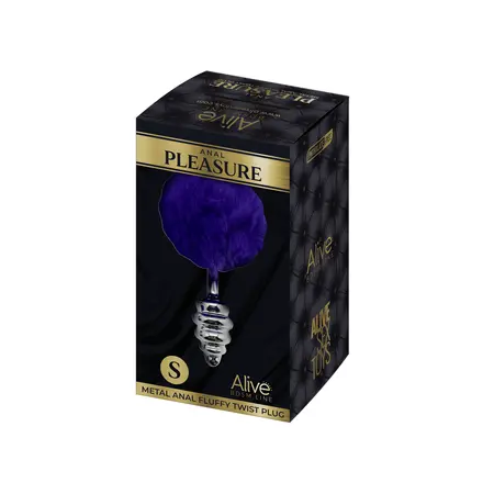 Analni čep Metal Anal Fluffly Twist Plug s Dark Purple 71009AL