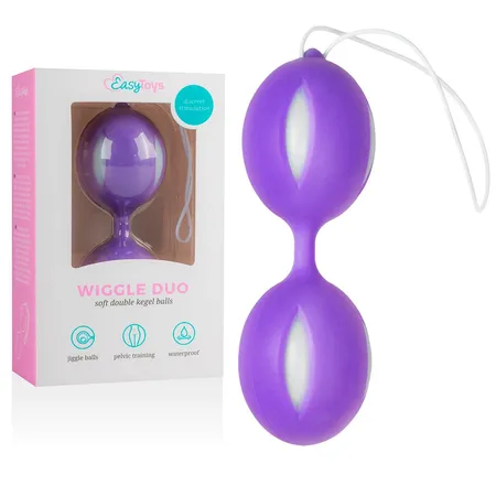 Ljubičaste sa belim umetcima Viggle Duo Kegel Ball za vežbanje