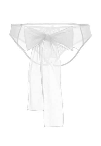 Erolanta Lingerie Collection erotske gaćice od rastezljive mreže sa mašnom, bele (46-48)