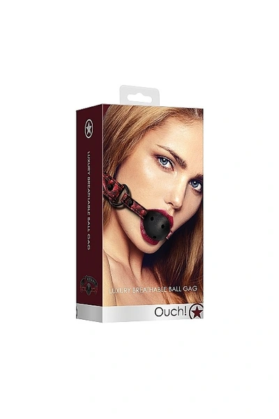 Breathable Lukuri Ball gag lopta, crna sa crvenom