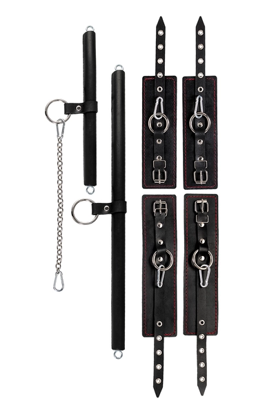 Pecado BDSM komplet za vezivanje, 4 tačke fixacije, veliki odstojnik, mali odstojnik, okovi, lisice