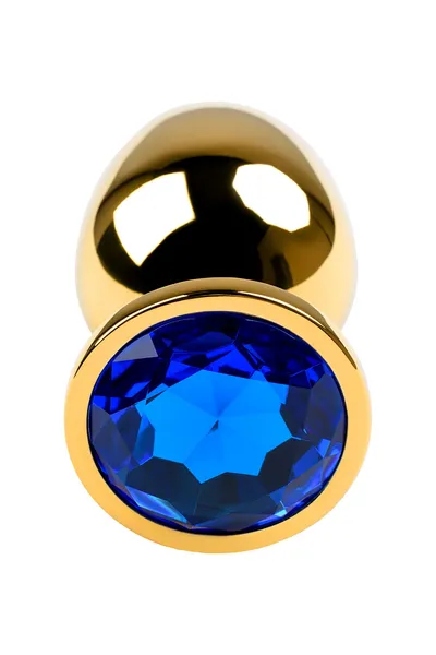 Analna čaura Metal bi TOIFA, metal, zlato, sa plavim kristalom, 9,5 cm, Ø 4 cm, 145 g