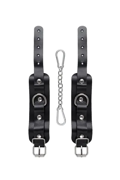 Pecado BDSM narukvice, mini zaobljeni uglovi, koža, crna