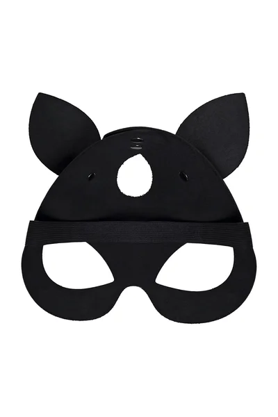 Pecado BDSM Maska, sa mačjim ušima, prirodna koža, crna