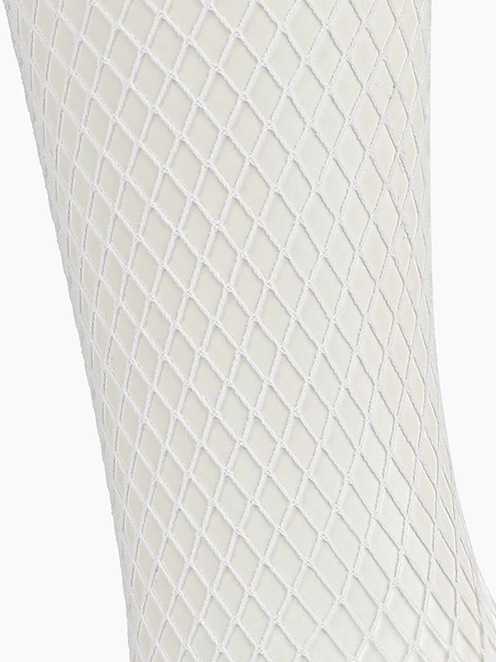 Čarape bele u finoj mrežici sa čipkastom elastikom (Sense) S / M