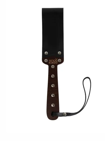 Paddle Crna meka od prave kože, drveta i HDF premaza venge boje