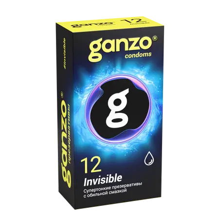 Ganzo Invisible kondomi, super tanki, sa dodatnim mazivom, latex, 18 cm, 12 kom.