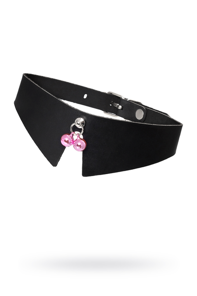 Choker-ovratnik Pecado BDSM, sa tamburicama, koža, crna