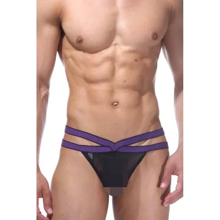 Tange muške crne na ljubičastoj elastici