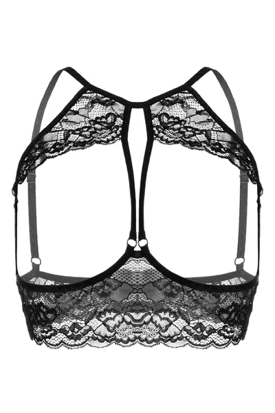 Erotski Bralette Erolanta Sandra sa otvorenim grudima čipka, Crna( 46-48)