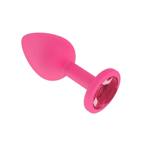 Silikonska ružičasta analna čaura sa kristalom maline mala