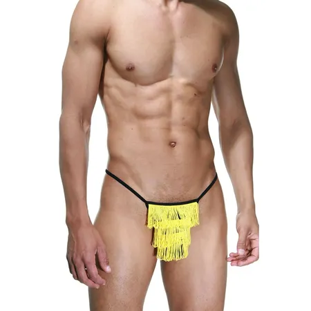 Gaćice muške tange sa žutim resama