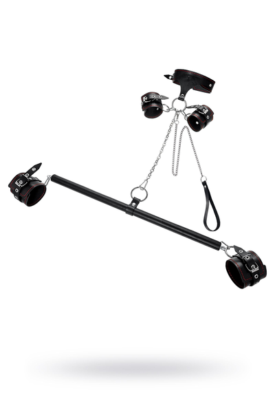 Pecado BDSM komplet za vezivanje, 3 tačke fixacije, veliki odstojnik, okovi, lisice, ogrlica sa prstenom