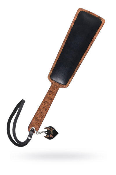 Pecado BDSM paddle, pravougaoni sa mekim jastučićem, koža i drvo, crni