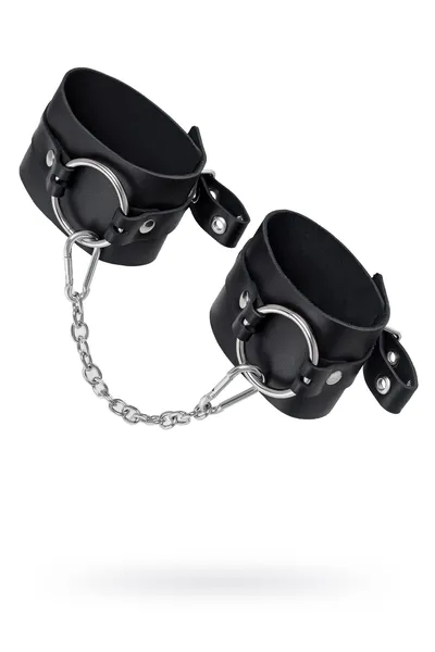 Pecado BDSM okovi, debela koža sa ušicama, prirodna koža, crna