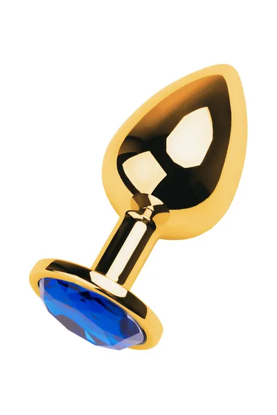 Analna čaura Metal bi TOIFA, metal, zlato, sa plavim kristalom, 9,5 cm, Ø 4 cm, 145 g