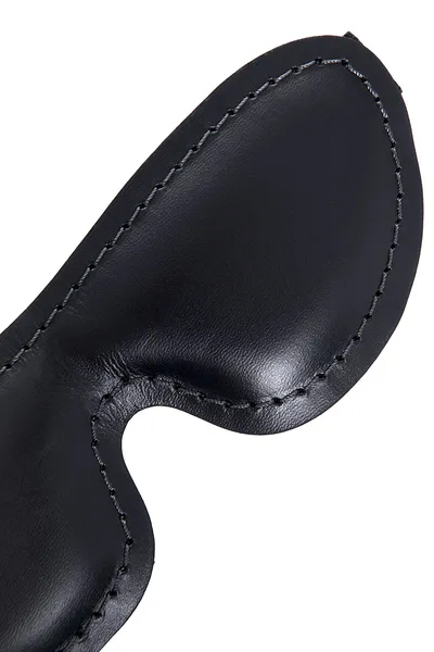 Pecado BDSM Maska, mekana zatvorena ovalna, prirodna koža, crna