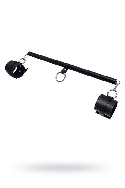 Pecado BDSM komplet za vezivanje, 3 tačke fixacije, odstojnik, okovi, koža, crna