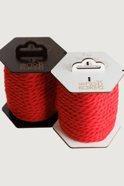 Pamučno crveno uže za šibari na beloj zavojnici, 10 m.