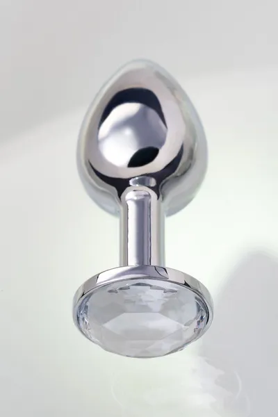 Analna čaura Metal bi TOIFA, metal, srebro, sa belim kristalom, 7,5 cm, Ø 3 cm, 145 g