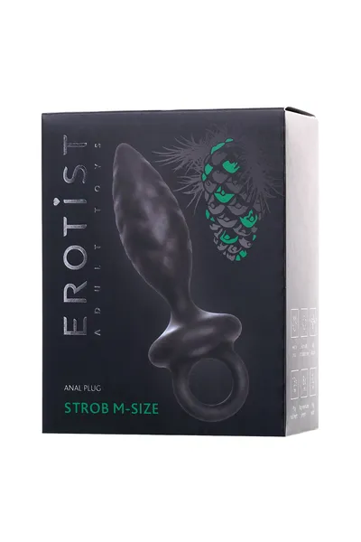 Erotist strob m - size Analni čep, silikon,Crna, 13,5 cm