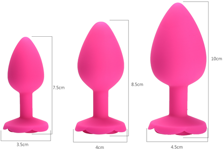 Ružičasti silikonski čep sa čepom u obliku rozete (Veličina L)