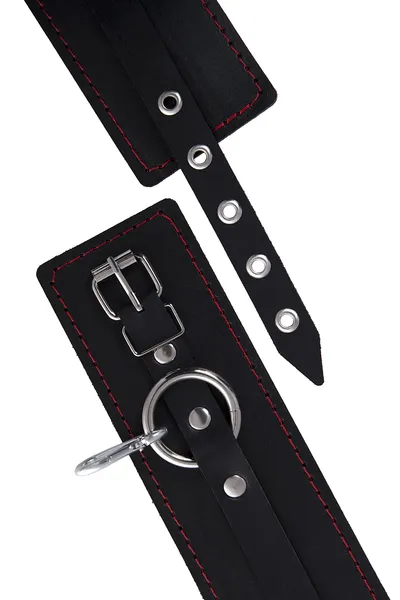 Pecado BDSM komplet za vezivanje, 3 tačke fixacije, odstojnik, okovi, koža, crna